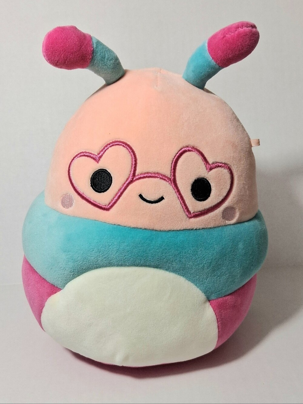 Plush Heart-Eye Bug Soft Toy - Pink & Blue Squishmallow - Griffith